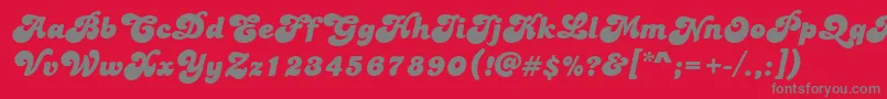 PtBananaSplit-Schriftart – Graue Schriften auf rotem Hintergrund