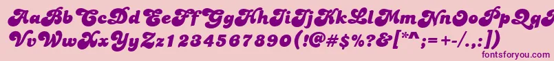 PtBananaSplit-Schriftart – Violette Schriften auf rosa Hintergrund