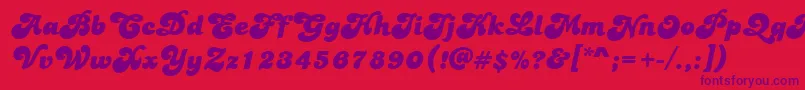 PtBananaSplit Font – Purple Fonts on Red Background