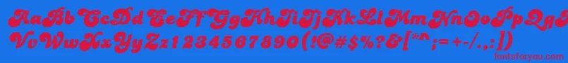 PtBananaSplit Font – Red Fonts on Blue Background