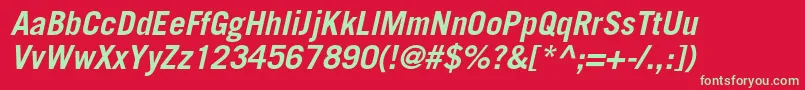 TradegothicltstdBoldobl Font – Green Fonts on Red Background