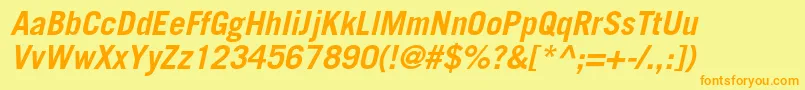 En savoir plus sur la police TradegothicltstdBoldobl Police TradegothicltstdBoldobl – polices orange sur fond jaune
