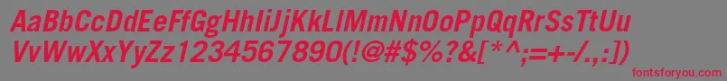 TradegothicltstdBoldobl Font – Red Fonts on Gray Background