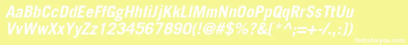 TradegothicltstdBoldobl Font – White Fonts on Yellow Background