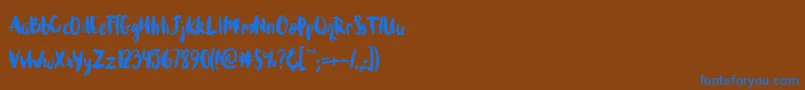Brushcheetah Font – Blue Fonts on Brown Background