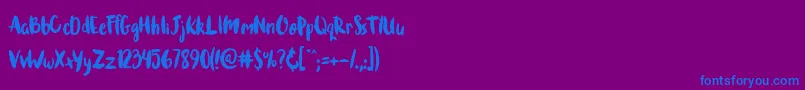 Brushcheetah Font – Blue Fonts on Purple Background