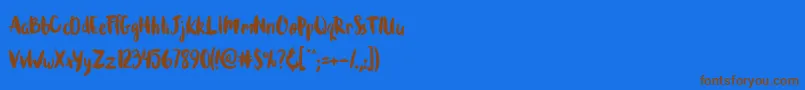 Brushcheetah Font – Brown Fonts on Blue Background
