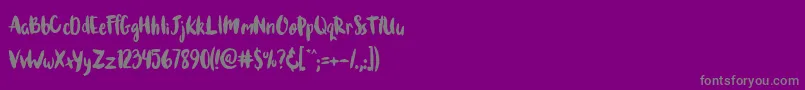 Brushcheetah Font – Gray Fonts on Purple Background