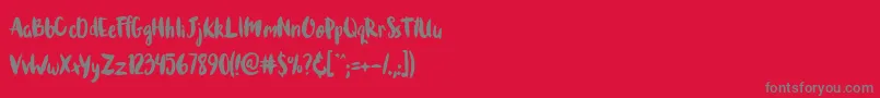 Brushcheetah Font – Gray Fonts on Red Background