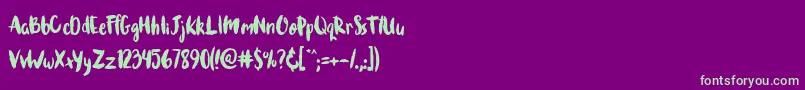 Brushcheetah Font – Green Fonts on Purple Background