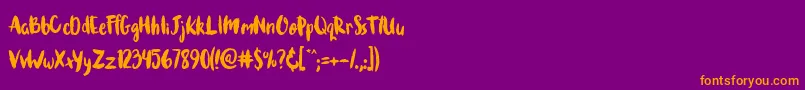 Brushcheetah-fontti – oranssit fontit violetilla taustalla