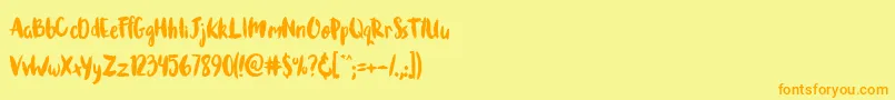Brushcheetah Font – Orange Fonts on Yellow Background