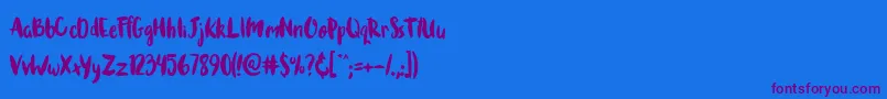 Brushcheetah Font – Purple Fonts on Blue Background