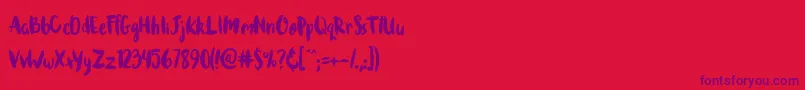 Brushcheetah Font – Purple Fonts on Red Background