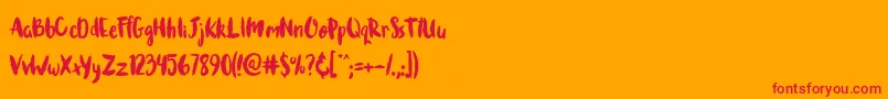 Brushcheetah Font – Red Fonts on Orange Background