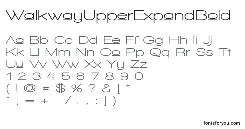 A fonte WalkwayUpperExpandBold – alfabeto, números, caracteres especiais