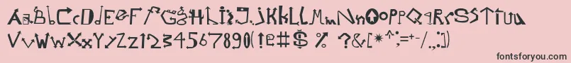 Strelochnikc-Schriftart – Schwarze Schriften auf rosa Hintergrund