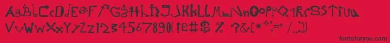 フォントStrelochnikc – 赤い背景に黒い文字