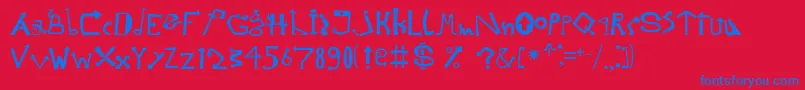 Strelochnikc Font – Blue Fonts on Red Background