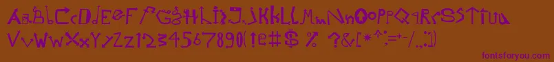 Strelochnikc Font – Purple Fonts on Brown Background