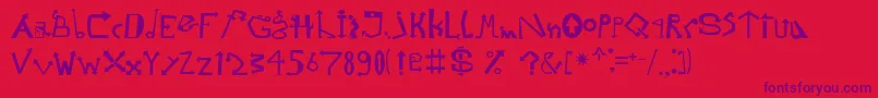 Strelochnikc Font – Purple Fonts on Red Background