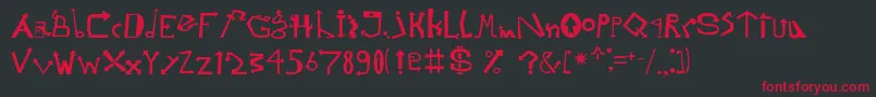 Strelochnikc Font – Red Fonts on Black Background