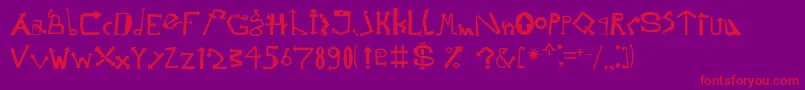 フォントStrelochnikc – 紫の背景に赤い文字