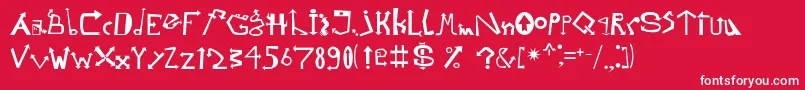 フォントStrelochnikc – 赤い背景に白い文字