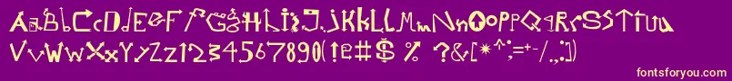 Saiba mais sobre a fonte Strelochnikc Fonte Strelochnikc – fontes amarelas em um fundo roxo