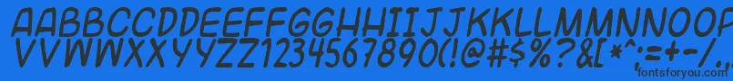 Universalfruitcake Font – Black Fonts on Blue Background