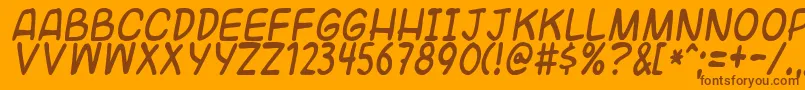 Universalfruitcake Font – Brown Fonts on Orange Background