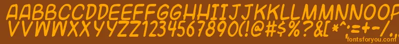 Universalfruitcake Font – Orange Fonts on Brown Background