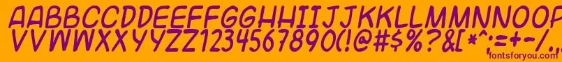 Universalfruitcake Font – Purple Fonts on Orange Background