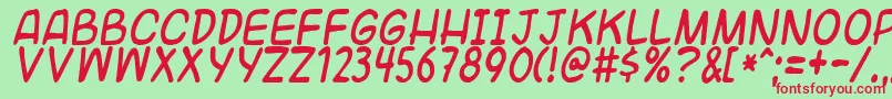 Universalfruitcake Font – Red Fonts on Green Background