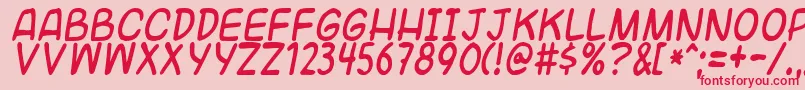 Universalfruitcake Font – Red Fonts on Pink Background