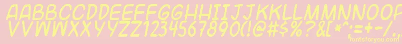 Universalfruitcake Font – Yellow Fonts on Pink Background