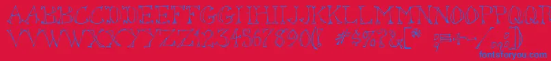 SketchedOut Font – Blue Fonts on Red Background