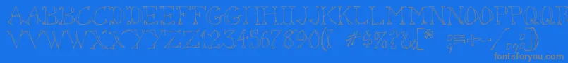 SketchedOut Font – Gray Fonts on Blue Background