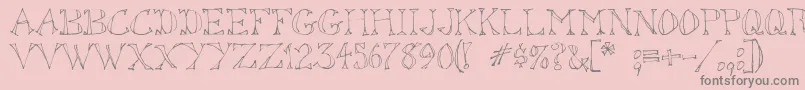 SketchedOut Font – Gray Fonts on Pink Background