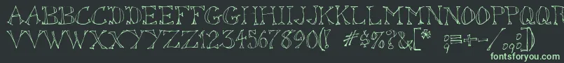 SketchedOut Font – Green Fonts on Black Background