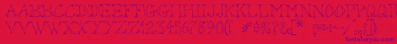 SketchedOut Font – Purple Fonts on Red Background