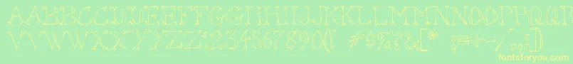 SketchedOut Font – Yellow Fonts on Green Background