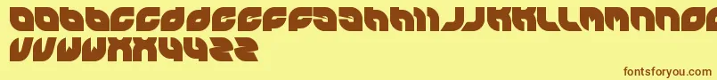 フォントPicaae – 茶色の文字が黄色の背景にあります。