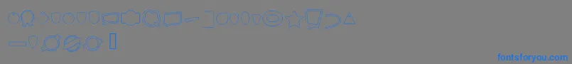 フォントLabelsOutline – 灰色の背景に青い文字