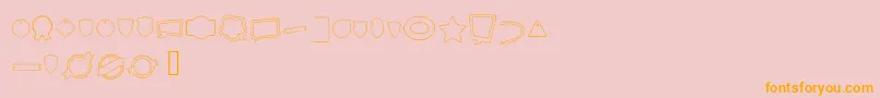 LabelsOutline-Schriftart – Orangefarbene Schriften auf rosa Hintergrund