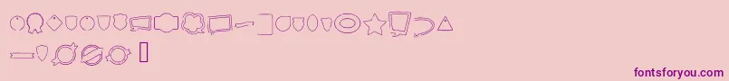 Fonte LabelsOutline – fontes roxas em um fundo rosa