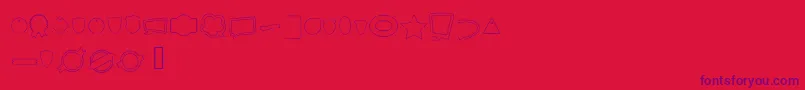 LabelsOutline-Schriftart – Violette Schriften auf rotem Hintergrund