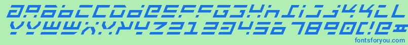 フォントRockti – 青い文字は緑の背景です。