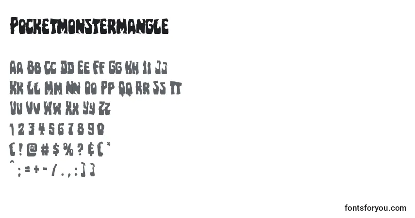 Czcionka Pocketmonstermangle – alfabet, cyfry, specjalne znaki