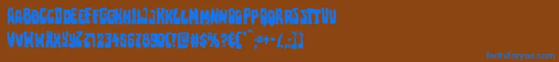 Pocketmonstermangle Font – Blue Fonts on Brown Background